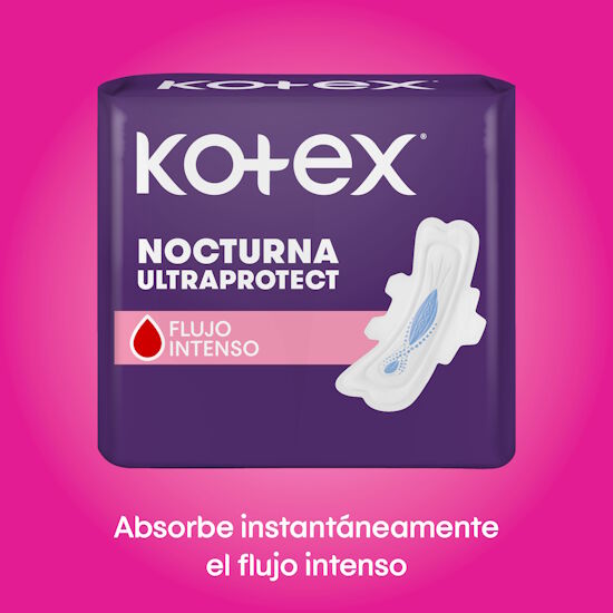 Toallas femeninas Kotex nocturna con alas,16 uds